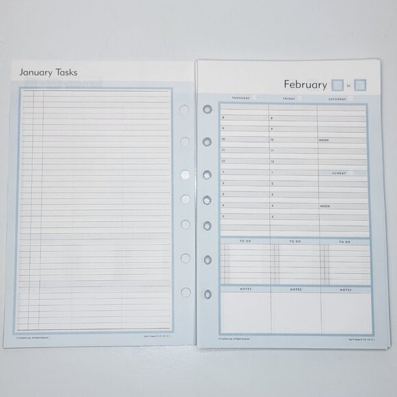 Franklin Covey 365 CLASSIC Daily Planner Pages Undated Blank Inserts Refill Blue - Picture 3 of 8